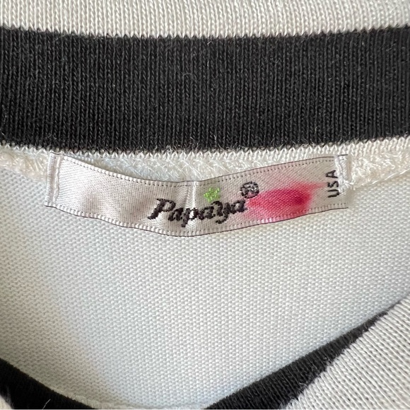 Papaya Vintage Black and White Truth Long Sleeve Crop Top for Women Small - Picture 6 of 6